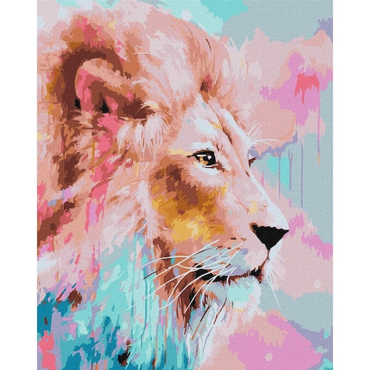 Ideyka Pink Lion Painting by Numbers Kit